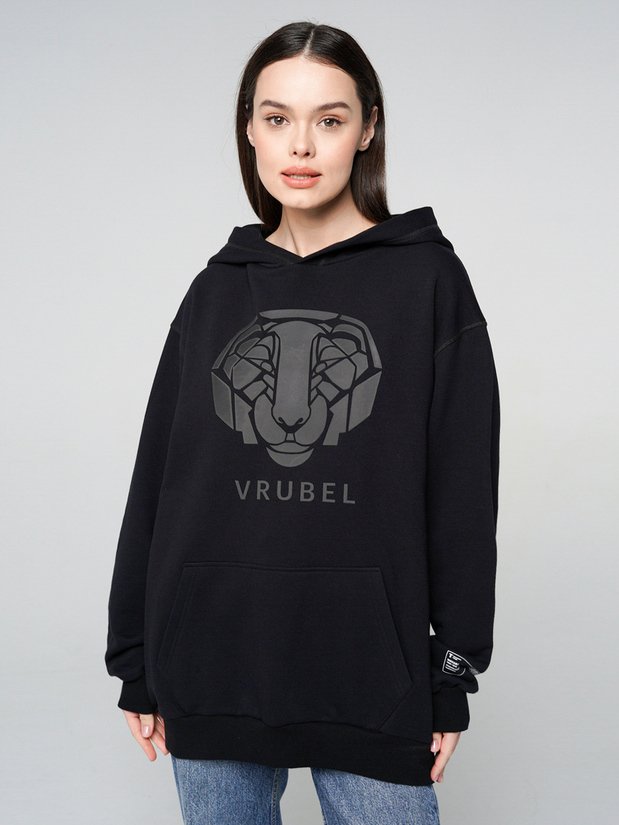 Толстовка с капюшоном &amp;amp;quot;Врубель. Ливийский лев. Маска&amp;amp;quot; черная